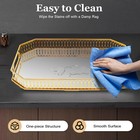 Vintage Octagon Mirror Glass Tray Bedroom Vanity Dresser Cosmetic Perfume Holder