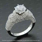 3ct Round Cut Lab-created 14k White Gold Finish Cluster Women s Wedding Ring