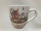 Cracker Barrel Easter Treasures Bunny Rabbit Flowers Ceramic Coffee Tea Mug Cup