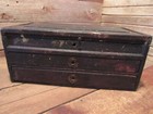 Antique Wood Brass Machinist Tool Box Cabinet Apothecary Drawer Chest Vintage