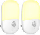 Maz-tek Plug In Motion Sensor Dimmable Night Light  Soft Warm White Led 2 Pack