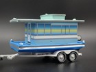 Vintage Houseboat On Trailer Rare 1 64 Scale Polyresin Diorama Prop Model Boat