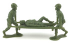Vtg Marx Desert Fox Play Set Replacement Green Medic Soldiers Stretcher Injured