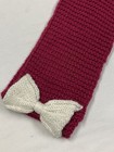 Rumm Red Infinty Scarf Knit White Bow One Size