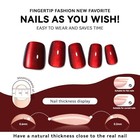 Wine Red Press On Nails Short Square  32pcs 16 Sizes Soft Gel Dark Cat Eye