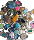 Bulk Sale Agate   Mix Gemstone 925 Sterling Silver Plated Pendant Lot Jewelry