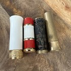 Vtg Lot Of 4 Gold Metal Lipsticks Vanity Decor Antique Style Collectible Makeup