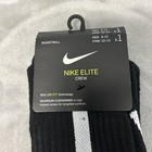 Nike Elite Crew Socks Black White Dri-fit Cushion Basketball Mens Size 8-12