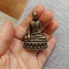 Bronze Brass Tibet Buddhism Buddhist Sakyamuni Buddha Figure Small Statue Usa