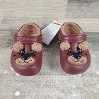 Crocs Classic Kids Sz 10 Clogs Brown Faux Fur Lined Fun Lab Bear Slip-on Shoes