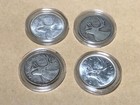 4 Silver Canada 25 Cents Coins 1937 -  1938 - 1939 - 1940 25   Cent Coin Quarters