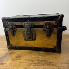 Antique Salesman Sample Miniature Steamer Trunk Chest Corbin Lock Tin Lot