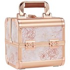  Makeup Box Cosmetic Train Case With Mirror Travel Organizer Cosmetic Jewelry 