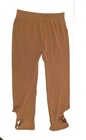 Eye Candy Womens Plus 1x 2x Brown Cutout Hem Capri Leggings Stretch Pants Nwt
