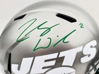 Zach Wilson Signed Jets Flash Silver Full Size Replica Speed Helmet Beckett