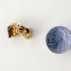 Vintage Elephant Peanut 3d Gold Tone Lapel Hat Pin Ao