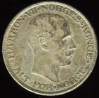 1917 Norway 2 Kroner Circulated 377 500 Mintage Km 370  800 Silver Free Shipping