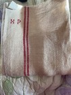 Antique French Homespun Linen Kitchen Towels Torchon Stripe Mono Hp
