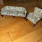 Large Lot Of Vintage Miniatures Dollhouse Furniture 50  Pieces Rugs Beds Table  