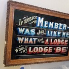 Rare Antique Odd Fellows Reverse Painted Glass Sign Original Frame Idaho Falls