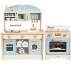 Robud Kids Cooking Pretend Play Kitchen Set With Sound Wooden Playset Toys Gifts