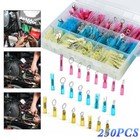 250x Kit Heat Shrink Wire Connectors Electrical Ring Fork Spade Crimp Terminals