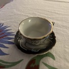 Vintage Miniature Porcelain Scalloped Dragon Tea Cup   Saucer Made In Japan