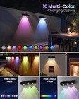 2025 Upgraded Solar Fence Lights Outdoor 8 Pack  3000k-6000k Solar Deck Light   
