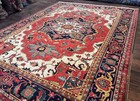 Per sian Heriz Serapi Rug 8 X 10 6 Geometric Medallion Great Colors Rare