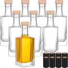 8 Pack Glass Liquor Bottles  8 Oz 250ml Square Glass Bottles With Corks And S   