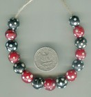 African Trade Beads Vintage Antique Venetian Old Glass Beads Black Red Skunk Eye