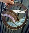 Vintage Stained Glass Purple Rainbow Sun Catcher Window Ornament 