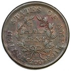 1804 C-10 R-1 Crosslet 4  Stems Draped Bust Half Cent Coin 1 2c