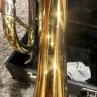 Bach Bb Trumpet Brass Lacquered W  Case  Mouthpiece  Cleaning Cloth  Finger Hook