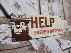 Vintage Smokey Bear Porcelain Sign Old 1978 Forest Service Agriculture Park Fire
