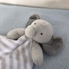 Cloud Island Elephant Gray   White Stripes Lovey Baby Security Blanket Satin