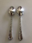 2 Wm  Rogers   Son Silverplate Enchanted Rose Tea Spoons Flatware Set China