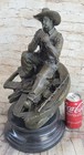 Vtg Bronze Copper Equestrian Cowboy Horse Figure Tobacco Smoking Pipe Holder
