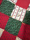 Handmade Christmas Quilt 67    Square Calico Holiday Prints Couch Sofa