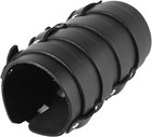 Mens Leather Wide Triple Strap Cuff Wrap Gauntlet Wristband Buckle Fastening 