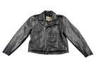 Vintage Open Road Leather Jacket Mens 46 Black Harley Patch Custom Painted Devil