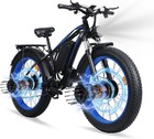 Electric Bike 3000w 52v 23ah Dual Motor 26  Fat Tire 39mph Mountain Ebike Adult