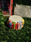 Vintage Christmas Tree Gift Salt   Pepper Set  Figural 3  H Tree   1  H Gift