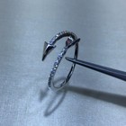 1ct Round Cut Real Moissanite Arrow Engagement Ring 14k White Gold Plated Silver
