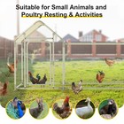 Metal Rabbit Chicken Coop Run With Waterproof Cover For Outdoor Backyard Farm