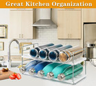Water Bottle Organizer For Cabinet  Adjustable Tumbler Storage  Expandable Water