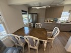 7-piece Rectangular Medium Wood Dining Table Set W  6 Upholstered Chairs
