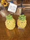 Cracker Barrel Ceramic Mini Pineapples  Salt   Pepper Shaker Set -