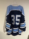  35 Game Used Worn University Of Maine Umaine Black Bears Blue Goalie Jersey