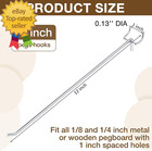 100 Pack Peg Board Hooks Stainless Steel Pegboard Hooks Shelving Display Hanging